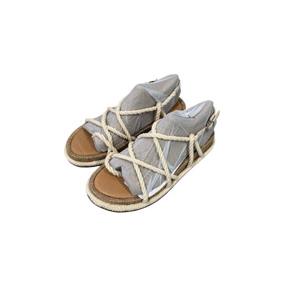 Vince Camuto Women's 8 M Krubie Rope Sandals Leather Gladiator Shoes Flats - Picture 1 of 5